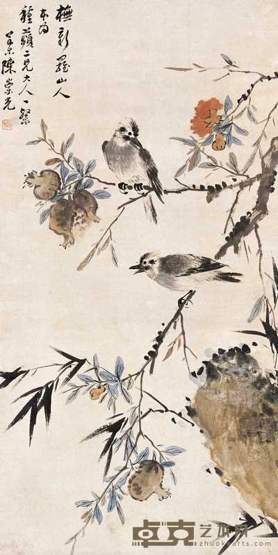 陈崇光 花鸟图 立轴 90×45.5cm